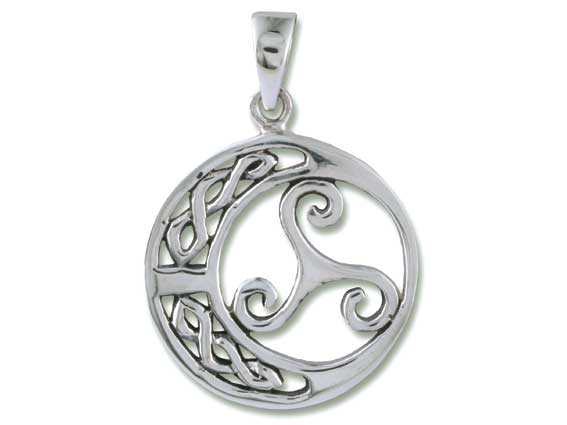 E59 Celtic Spiral Sterling Silver Pendant